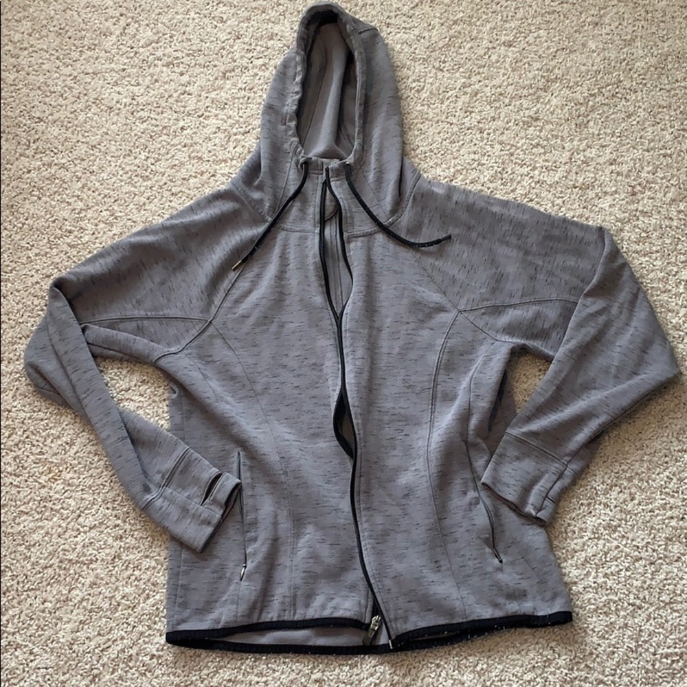 grey athletic sweatshirt